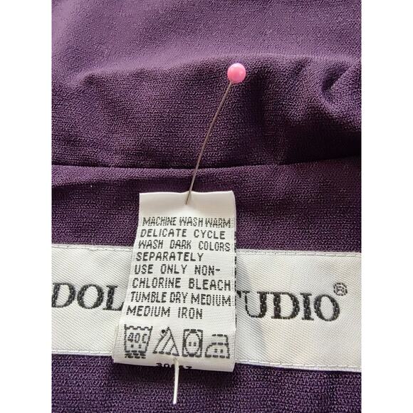 Adolfo Studio Woman Purple Suit Size 8 Jacket Pencil Skirt Lined Slits Back Zip - Picture 9 of 11